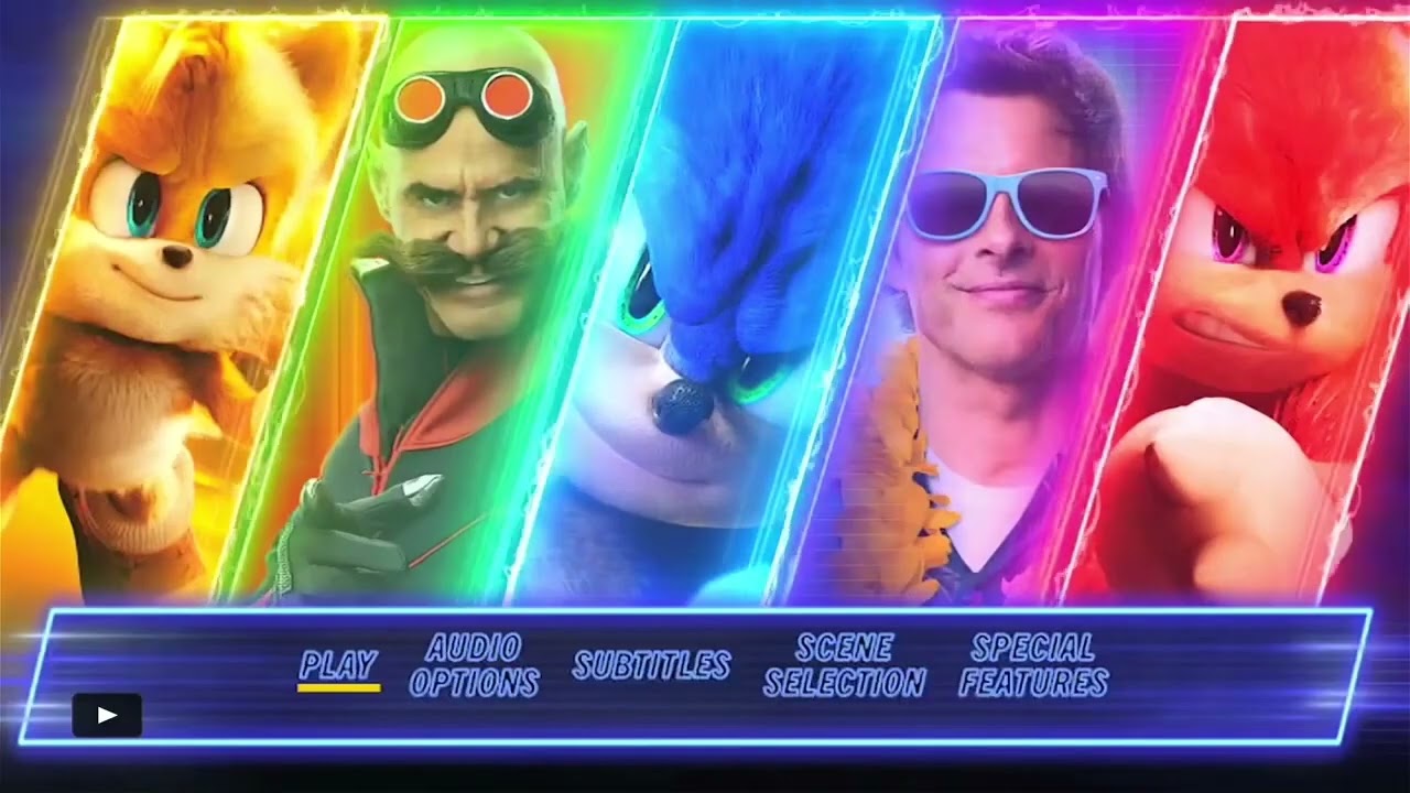 Sonic the Hedgehog 2 (2022) DVD Menu