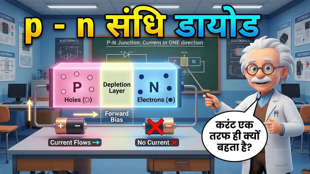 p-n Junction Diode: Formation & Working | पी-एन संधि डायोड | Class 12 Physics | NCERT