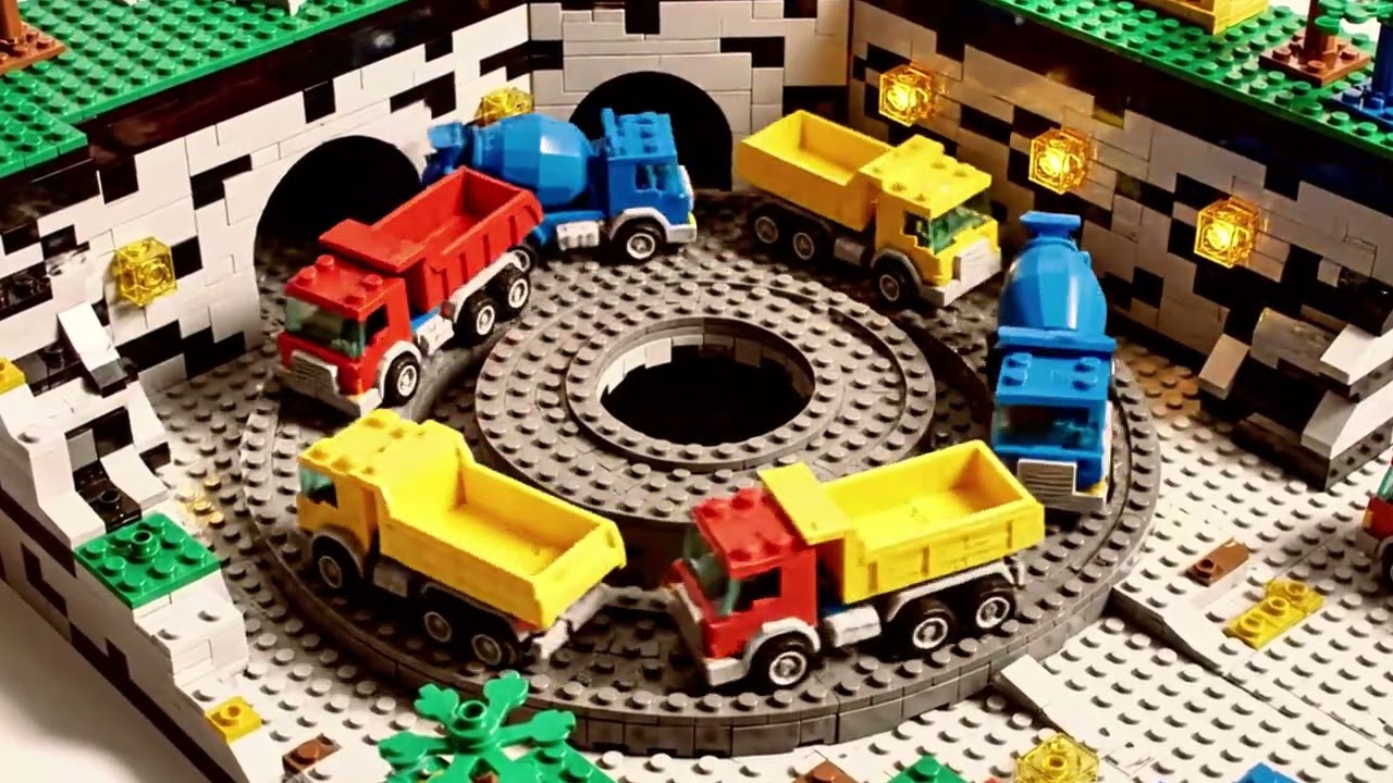 Tiny Lego-Like Construction Vehicles Digging Real Dirt | Relaxing Build Process