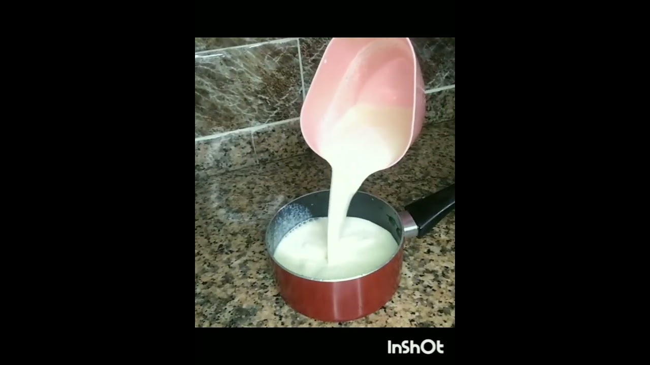 ديسير التفاح بالحليب والفلان 🍎🍮 بارد وسهل التحضير