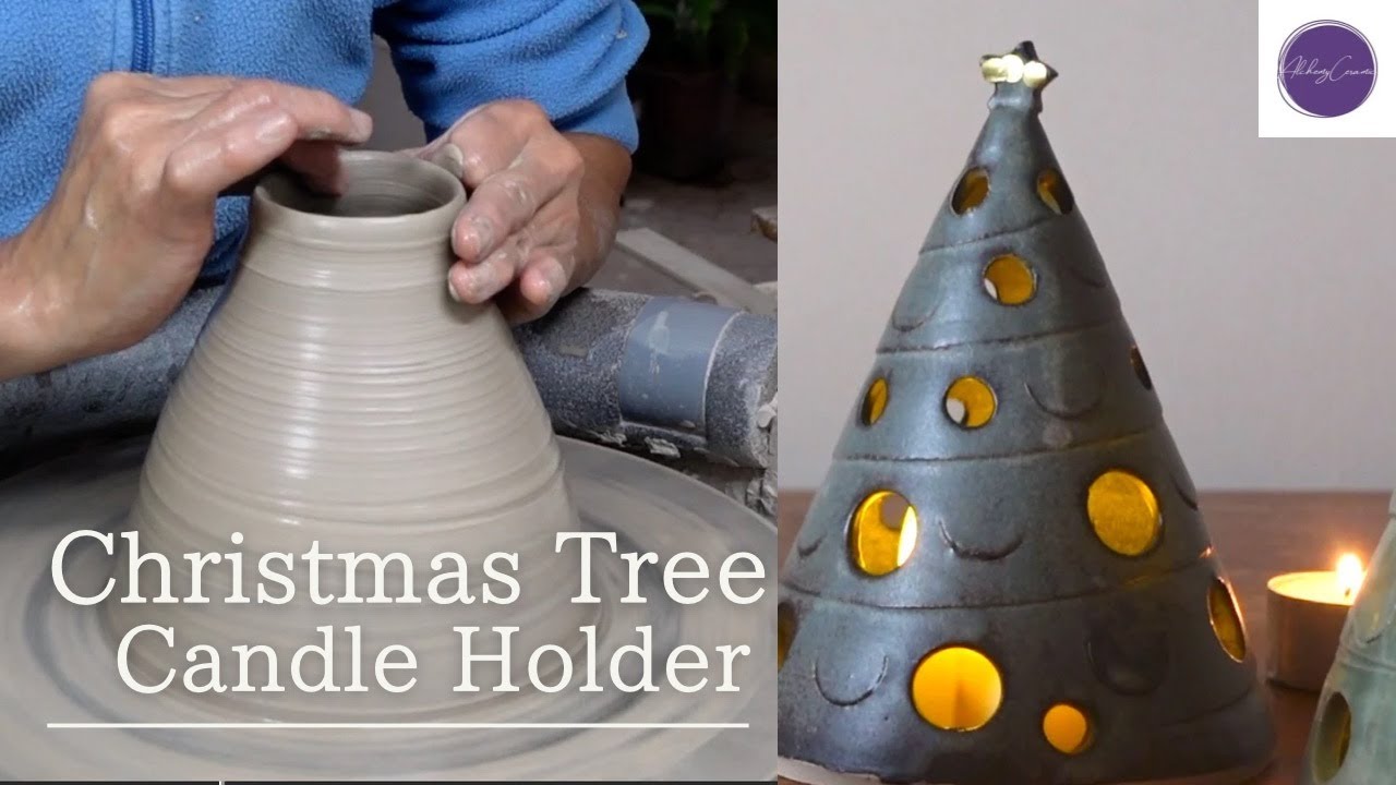 “A Christmas Tree Candle Holder” throwing on potter’s wheel. @Alchemyceramic