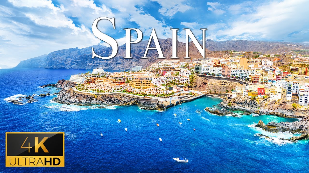 FLYING OVER SPAIN (4K Video UHD) - Calming Piano Music With Beautiful Nature Video For Relaxation