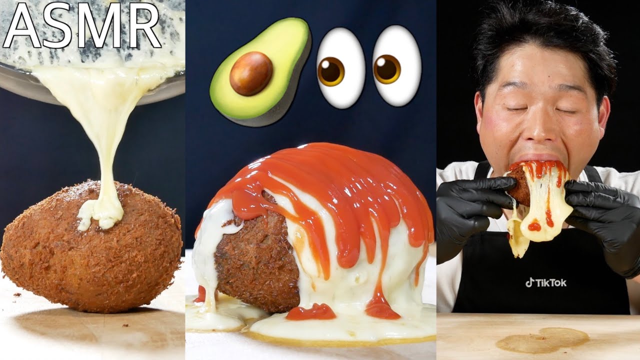ASMR｜Deep-fried Avocado with cheese｜MUKBANG 먹방｜bayashi.tiktok