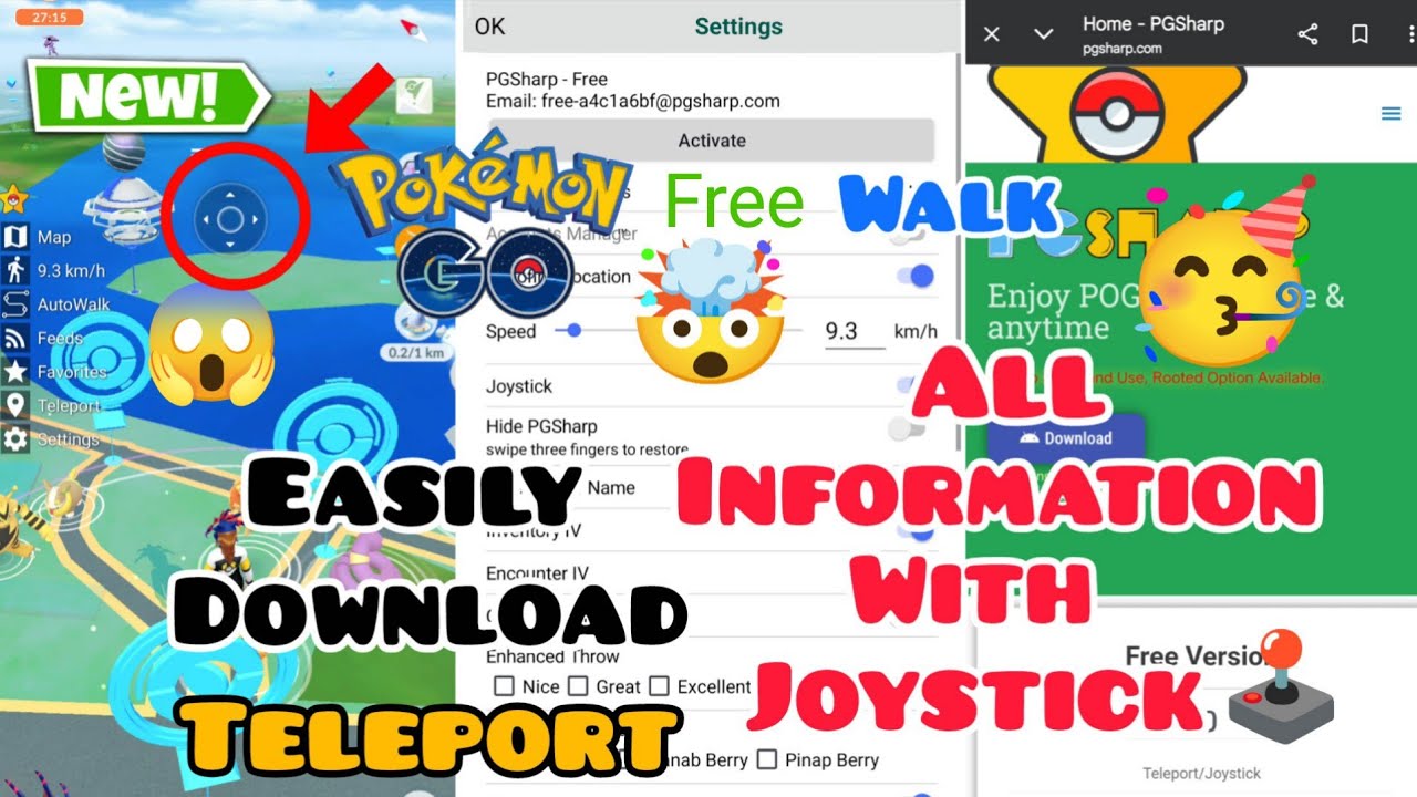 Pokemon Go (Pgsharp) All Information with {Joystick🕹️, Walk and Teleport} #pokemongo 
