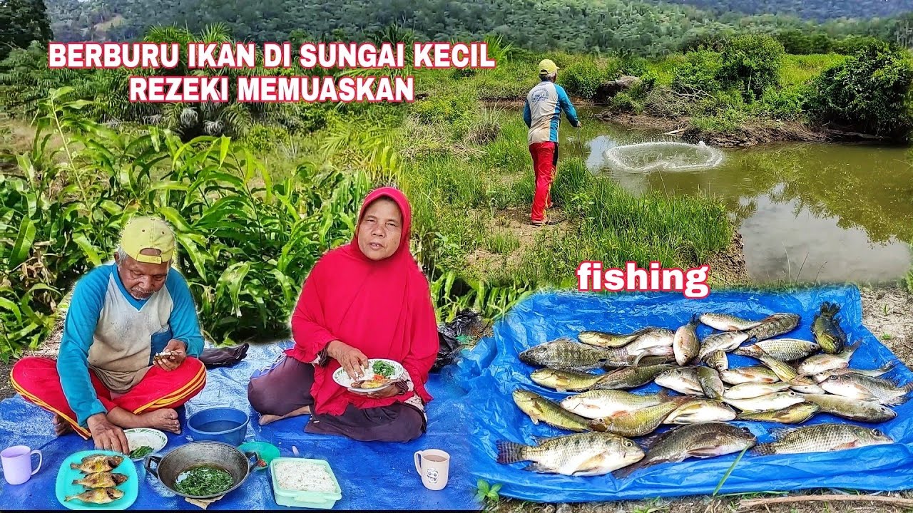BERBURU IKAN DI SUNGAI KECIL REZEKI MEMUASKAN.