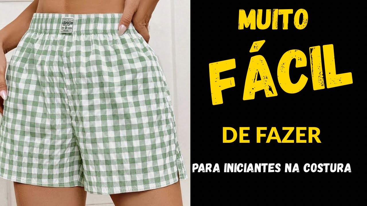 Como fazer Short Feminino Rápido e  Fácil para iniciantes na costura | sem modelagem 