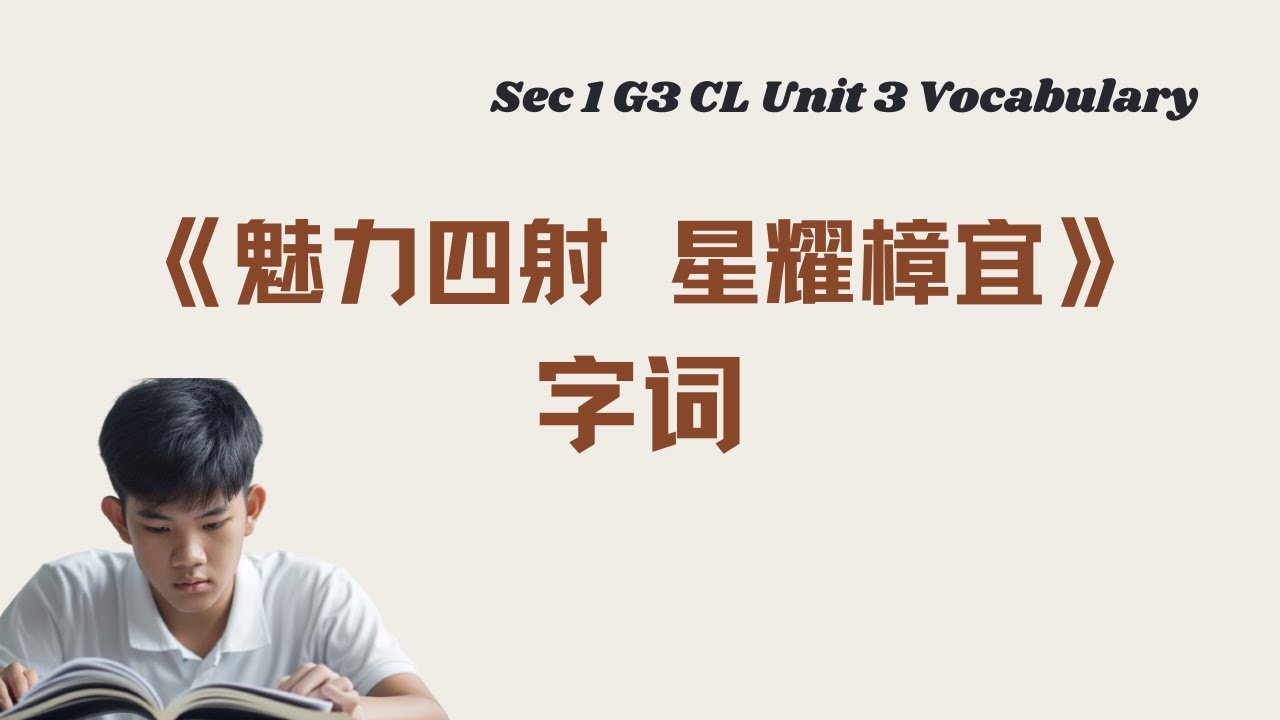 《魅力四射 星耀樟宜》生字词丨Sec 1 G3 CL Unit 3 vocabulary丨中英双语拼音例句