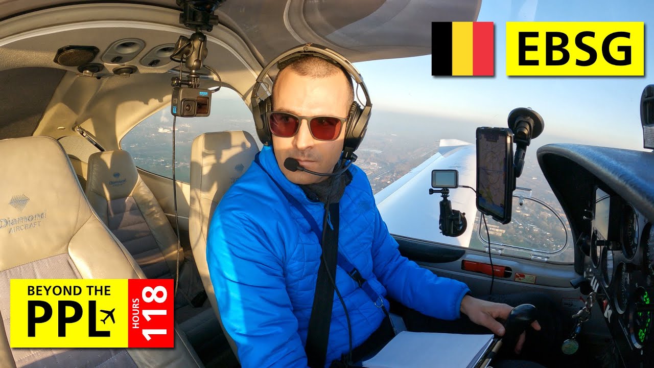 First time landing on the short field of Saint-Ghislain (EBSG) - a flight in hazy and frosty weather