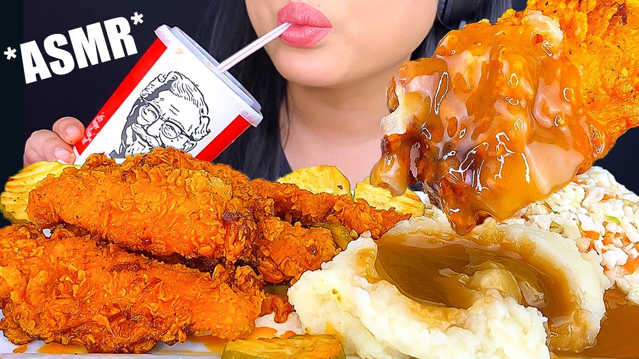 ASMR KENTUCKY FRIED CHICKEN NASHVILLE HOT TENDERS (ASMR PHAN)