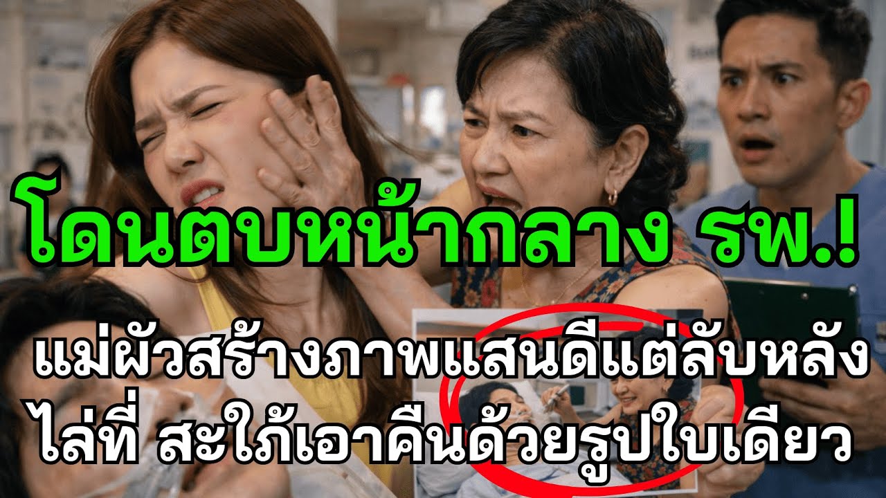 โดนตบหน้ากลาง รพ.! แม่ผัวสร้างภาพแสนดีแต่ลับหลังไล่ที่ สะใภ้เอาคืนด้วยรูปใบเดียว