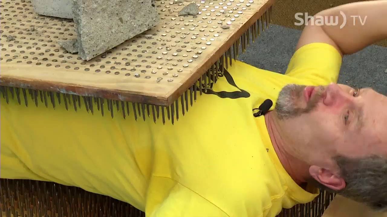 Extreme Physics - Breaking Concrete Block on Bed of Nails