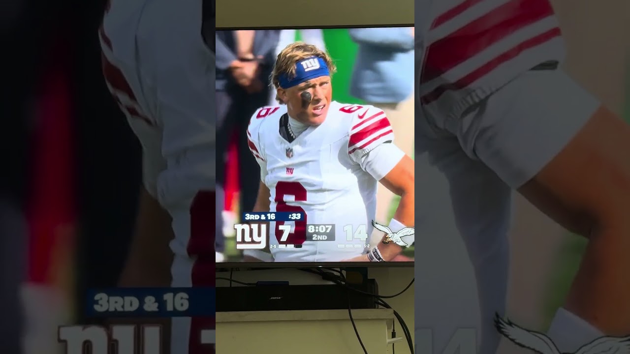 Cam Skattebo with an awful injury. Viewer discretion is advised #nfl #newyorkgiants