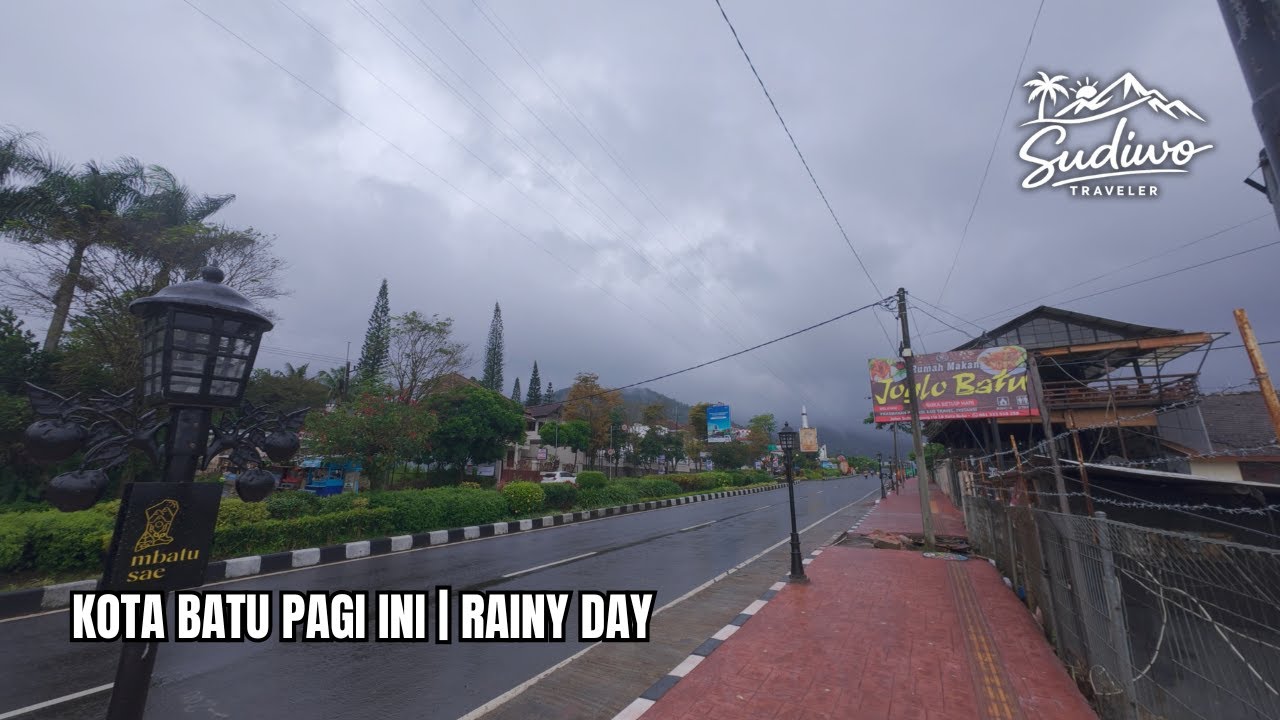 Keindahan Pagi Kota Batu Saat Hujan Rintik | Jalan Kaki Santai menyusuri Kota Batu