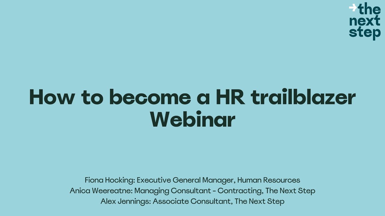 'How to become a HR Trailblazer' - Webinar