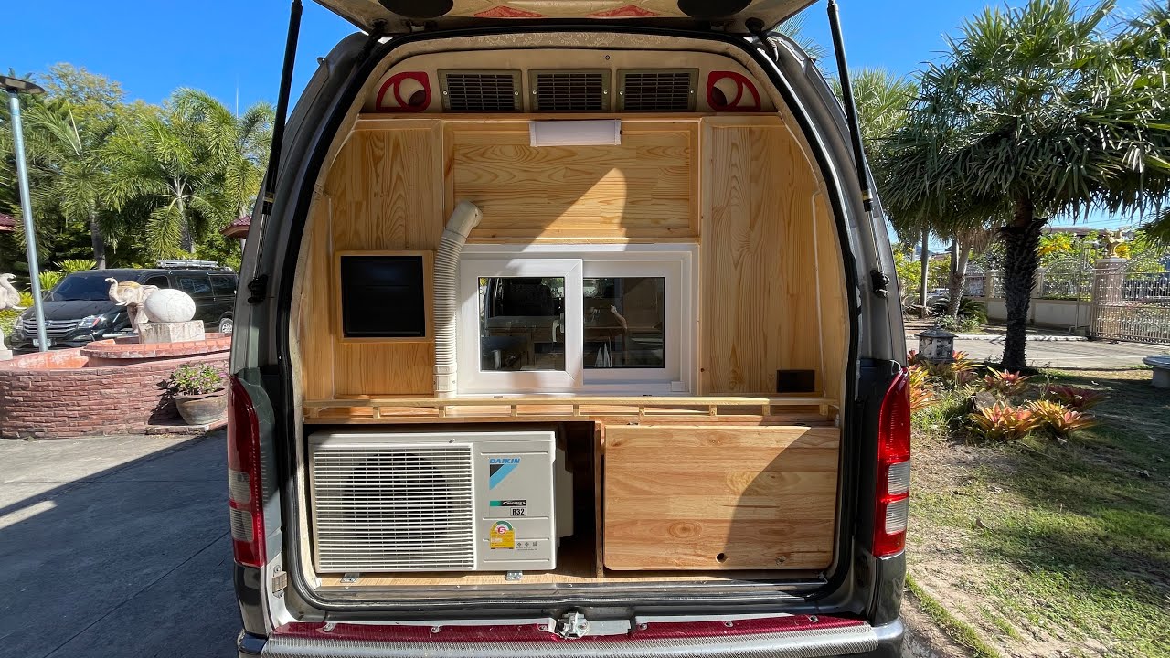 รถนอน นอนได้ 3-5 คน และใช้ไฟจากแผงโซล่าเซลล์ ขนาด 600W โดย Campervan Thailand By Lucky Ep.89
