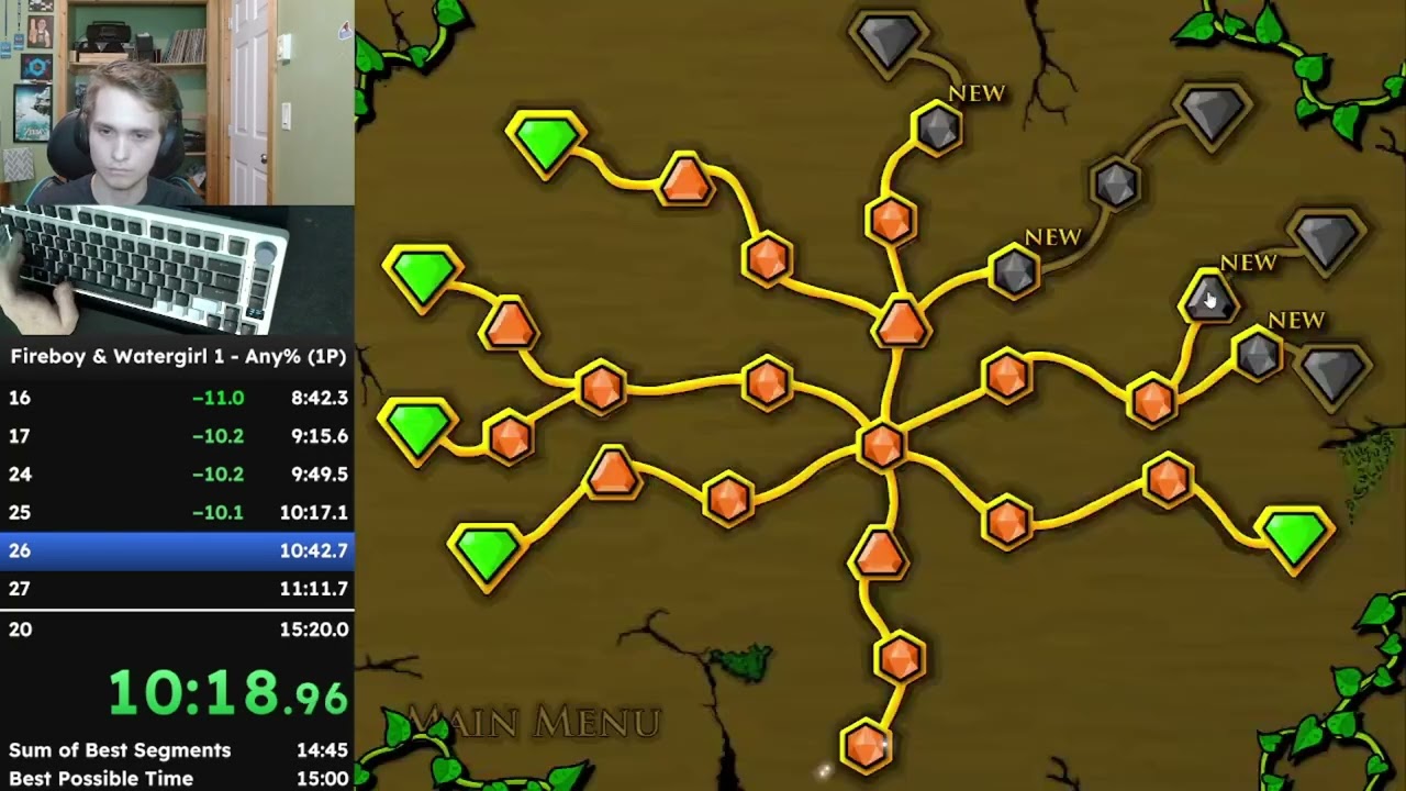 1 Player Fireboy and Watergirl Speedrun in 15:09 Any% (Former WR)