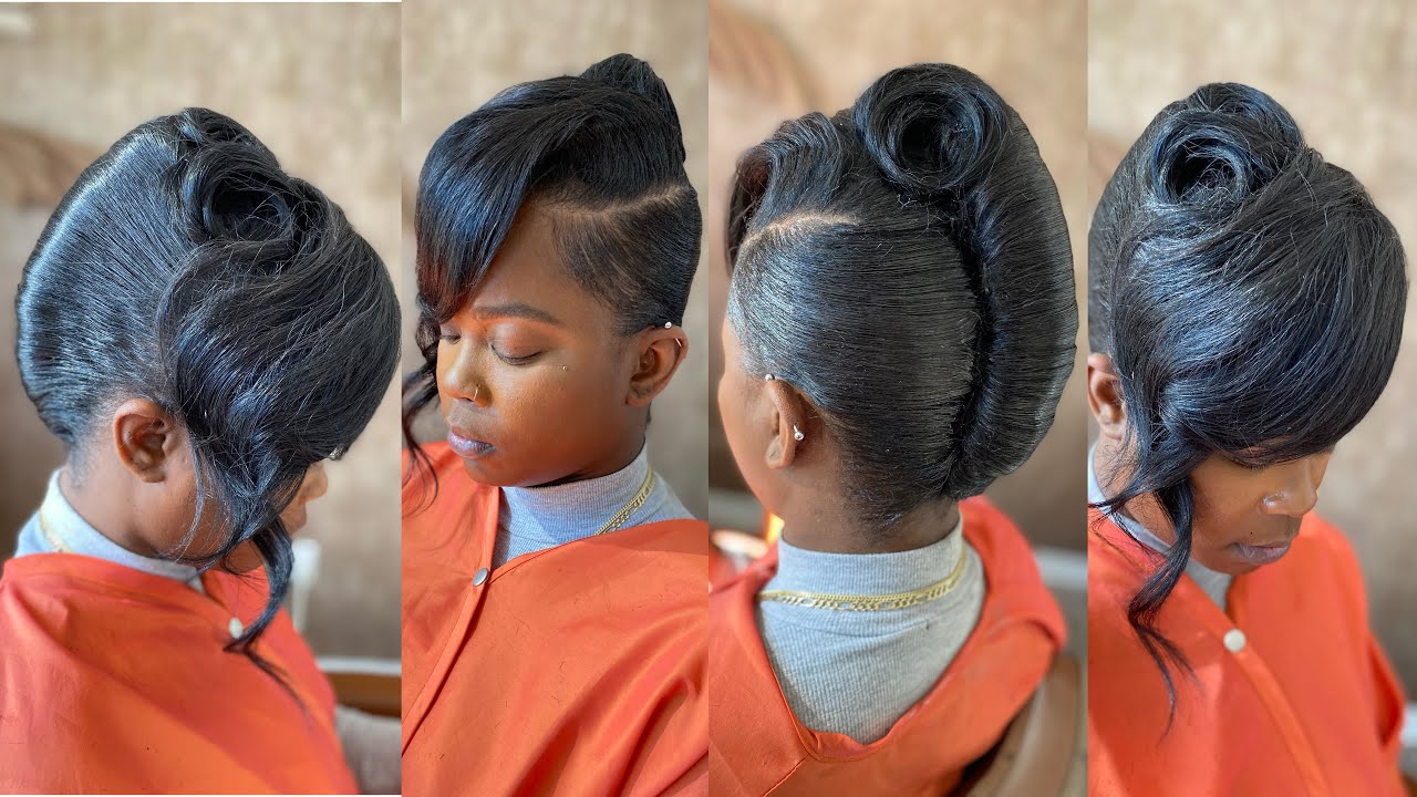 French Roll hairstyle on Natural Hair