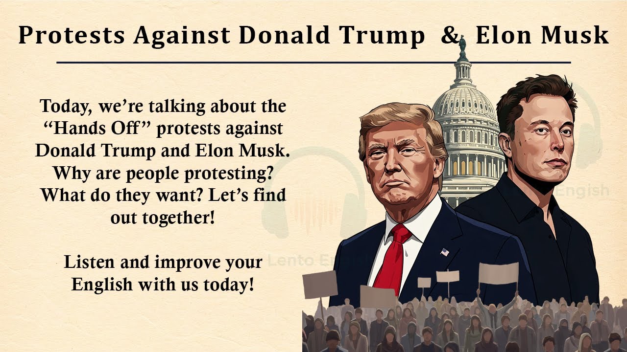 Hands Off Protests Against Donald Trump & Elon Musk || Learn English Through Story || Graded Reader