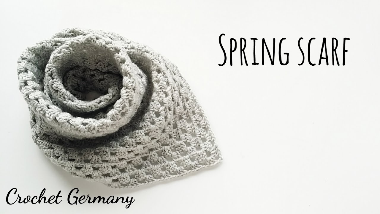 코바늘 봄 스카프 (독일 코바늘 패턴 스페셜 영상 :) Crochet spring scarf