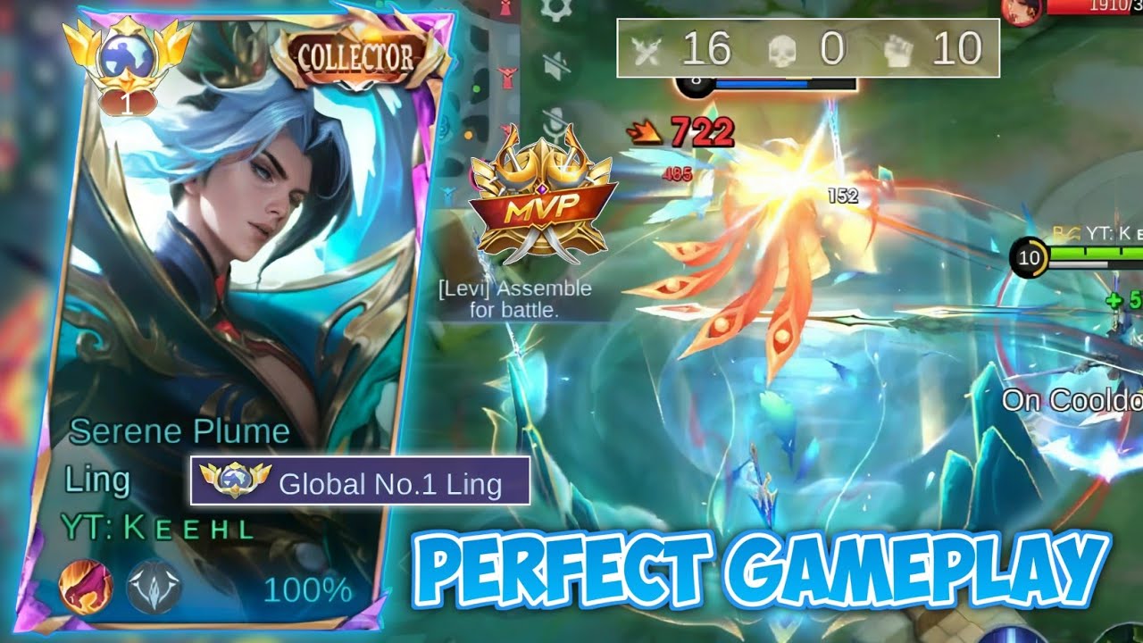 GLOBAL LING PERFECT GAMEPLAY! 16-0-10 KDA IN SOLO RANK ☠️ LING FAST HAND MOBILE LEGENDS