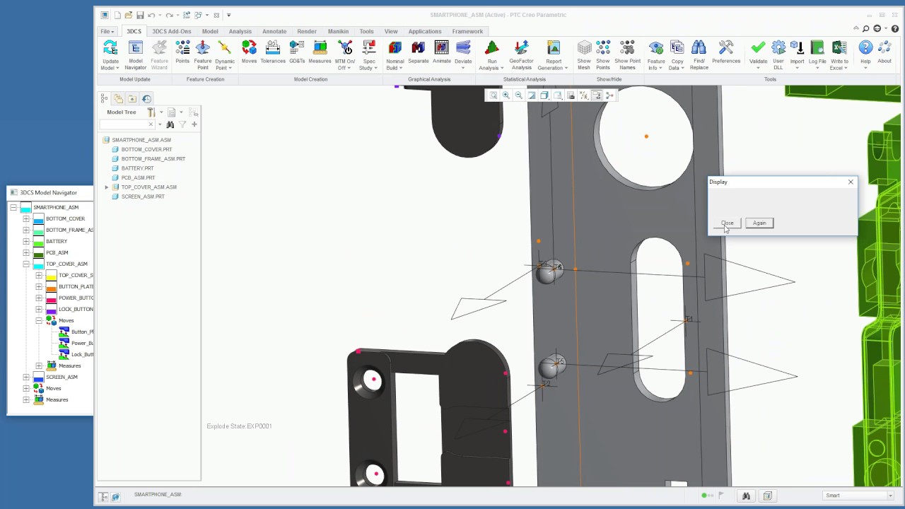 3DCS Creo - Assembly Sequence – Creating Moves in 3DCS