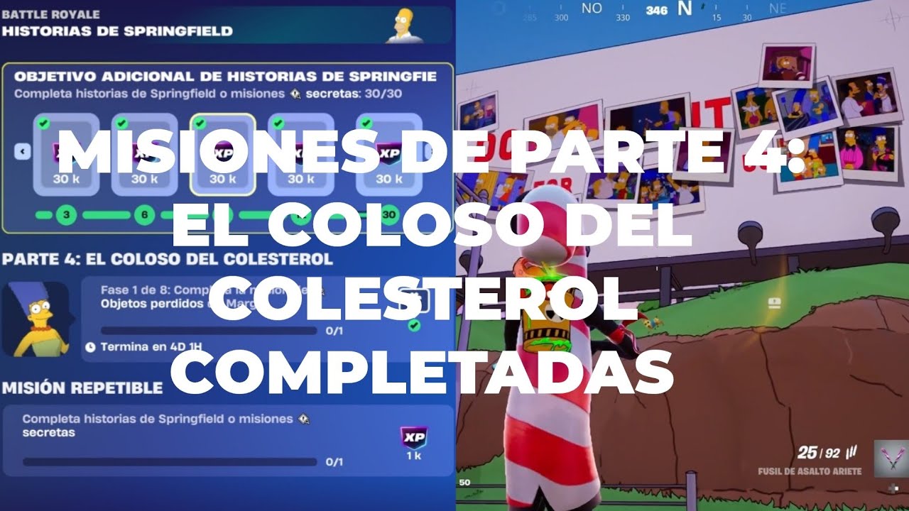 Misiones Fortnite Historia - Te muestro TODAS las misiones de PARTE 4: EL COLOSO DE COLESTERO