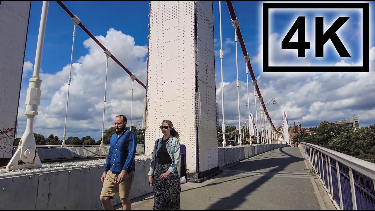 Walking Battersea to Sloane Square across Chelsea Bridge (London Summer 🌞 2021) 4K 60fps 3D Sound 🎧