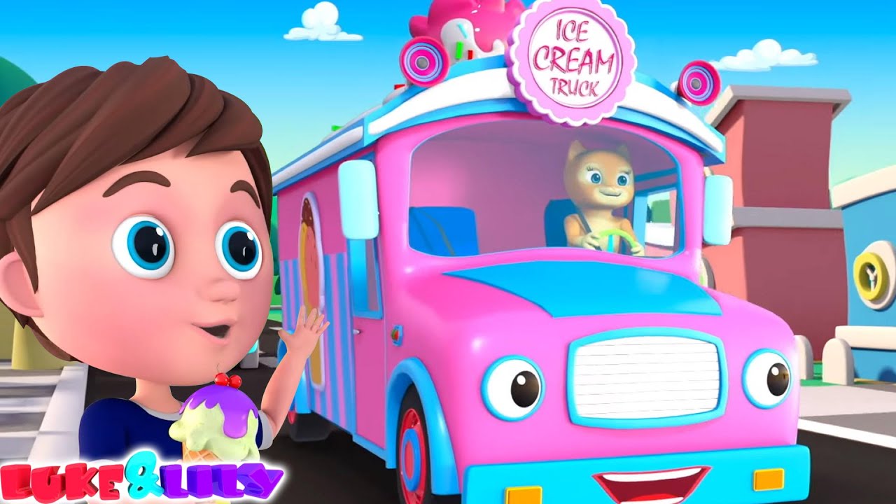 Wheels On The Ice Cream Truck, Vehicle Rhymes for Kids by Luke And Lily
