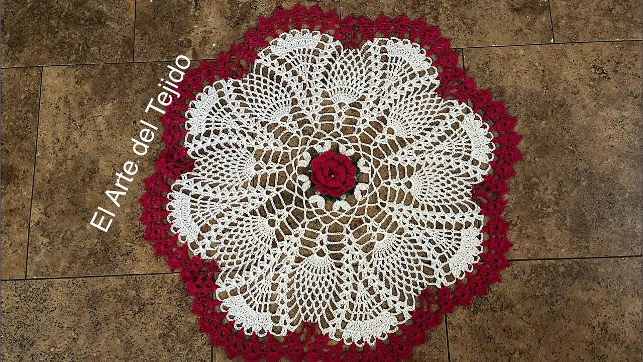 Tapete/centro de mesa tejido a crochet/paso a paso
