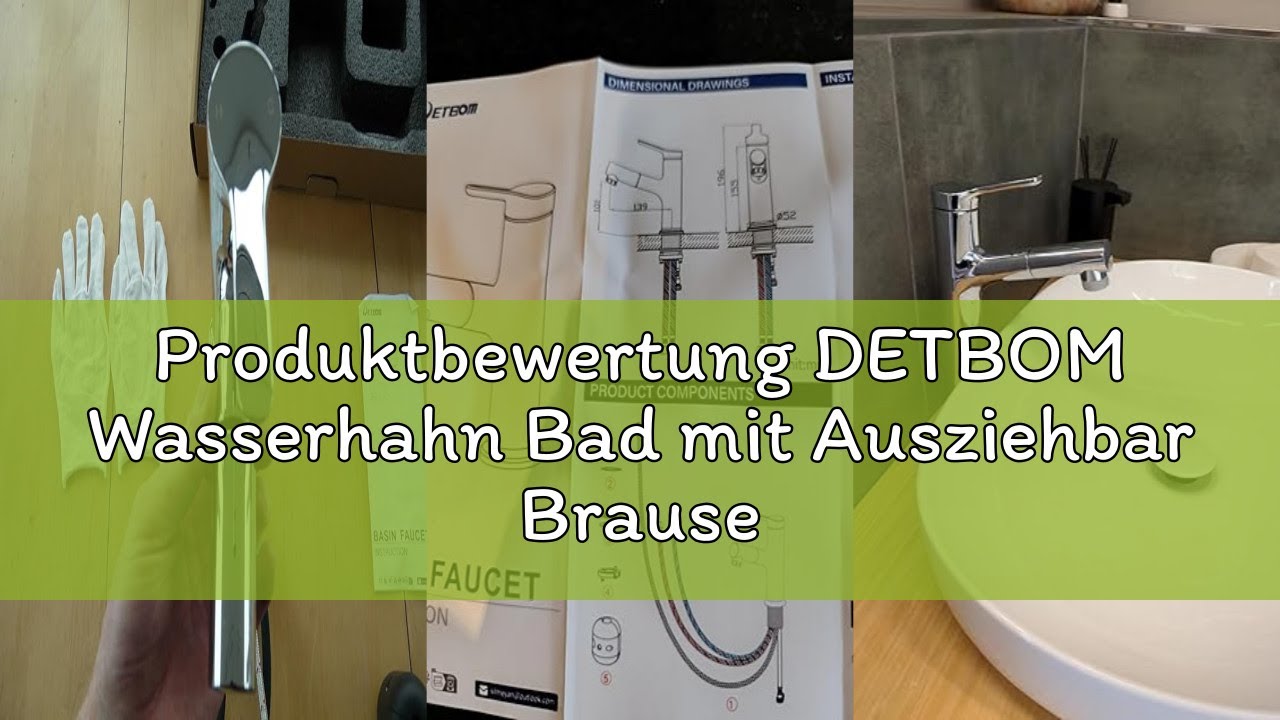 Produktbewertung DETBOM Wasserhahn Bad mit Ausziehbar Brause, Armatur Badezimmer mit 2 Strahlarten,