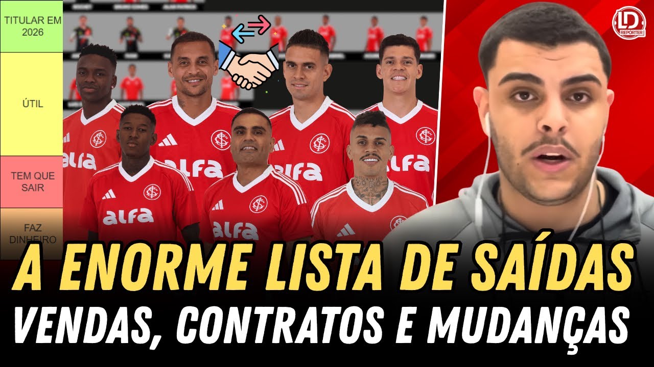 🔴 A GRANDE LISTA DE SA&Iacute;DAS DO INTER QUE VAI ACONTECER! ATLETAS VENDIDOS, CONTRATOS E 2026 PREOCUPA