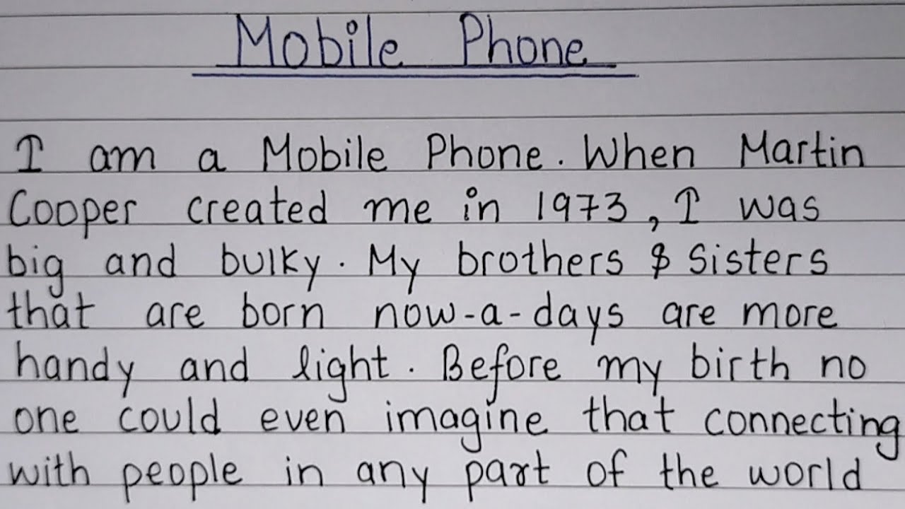 Short Autobiography of Mobile Phone in English✍🏻📱|English Essay | मोबाइल फोन की आत्मकथा  in English