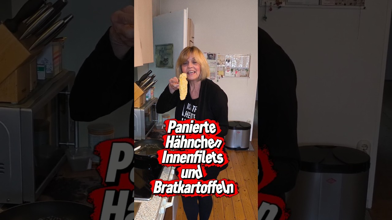 Panierte H&auml;hnchen- Innenfilets und Bratkartoffeln 😋#h&auml;hnchenfilets #bratkartoffeln #abendessen