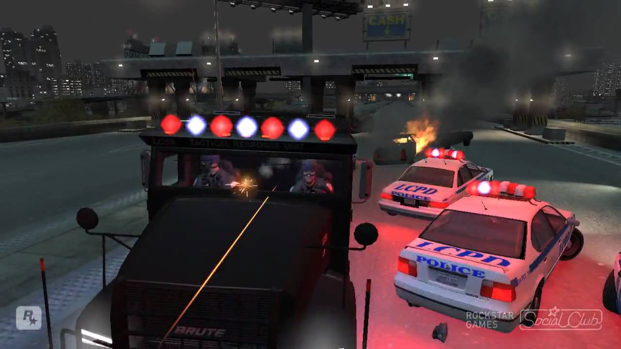 GTA 4 - Police Matador at the toll gate