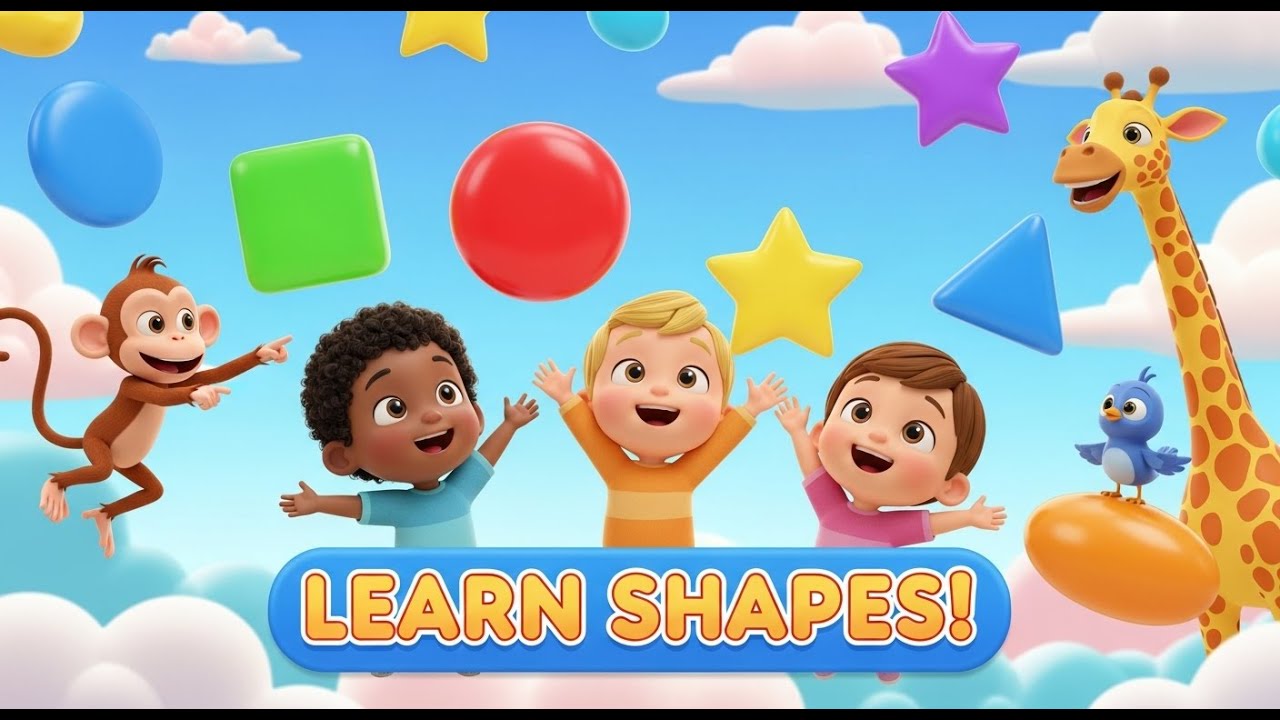 Shapes Song for Toddlers 🔺🎵 Learn Colors & Shapes | Fun Baby Song