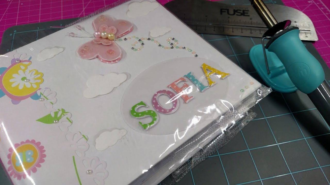 Luva/Capa plástica para mini álbum scrapbook usando a Fuse