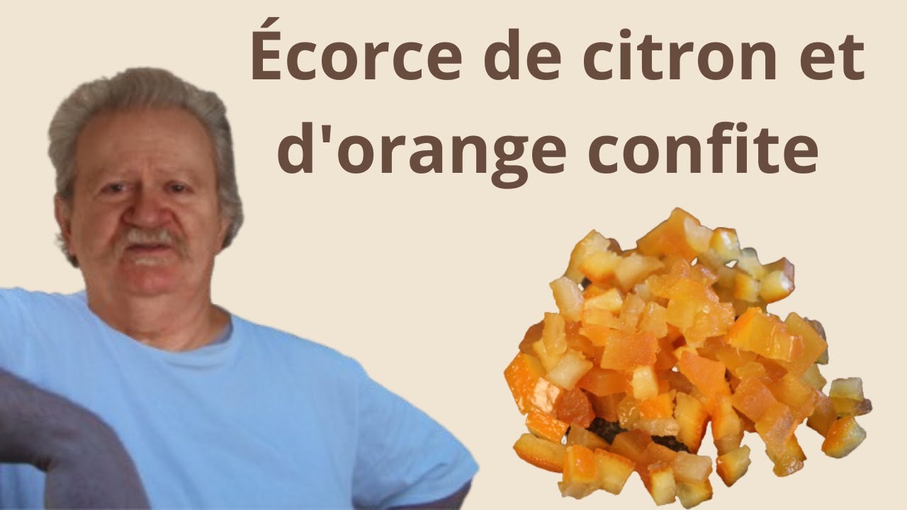 Écorce de citron et d'orange confite