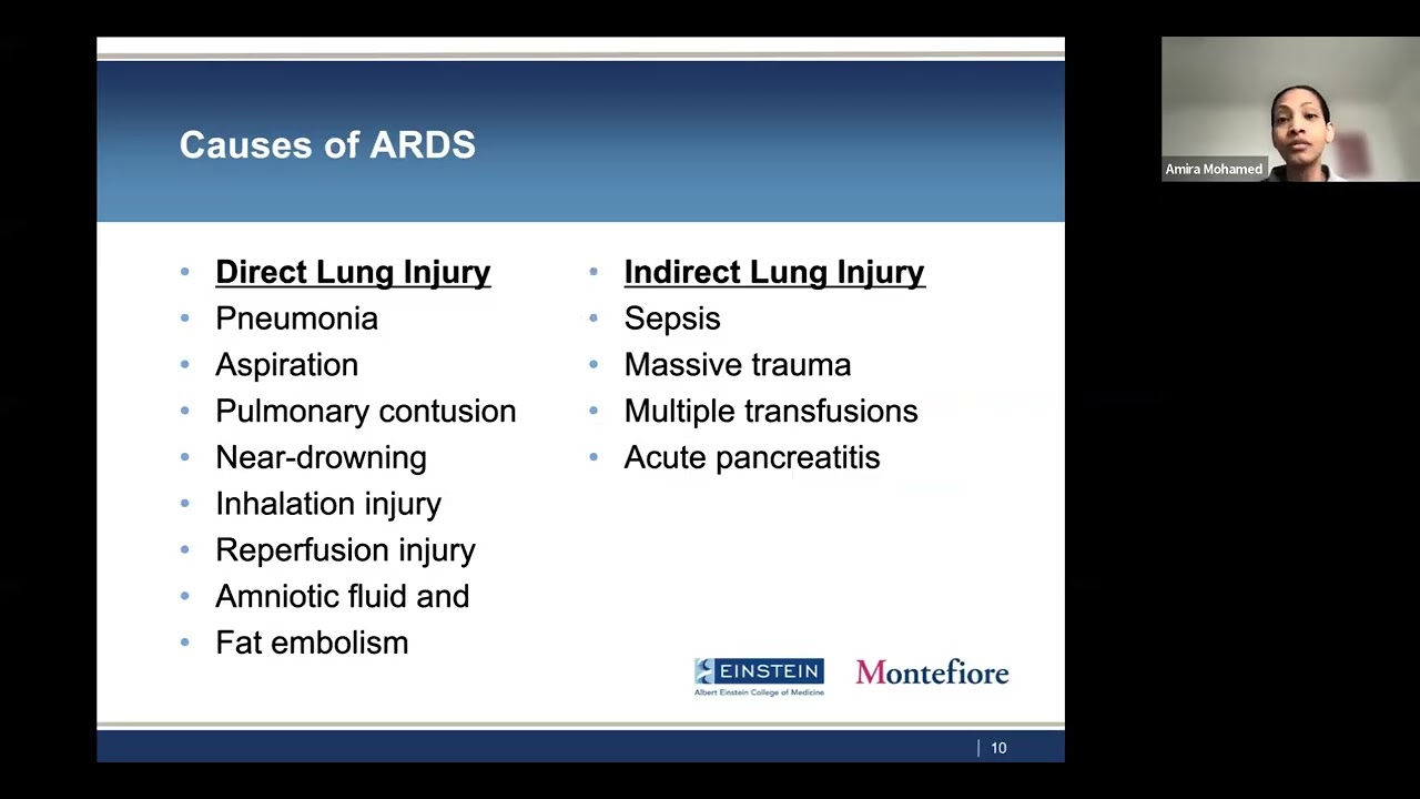 Evidence-based treatment of ARDS - Dr. Amira Mohamed (Albert Einstein College of Medicine).