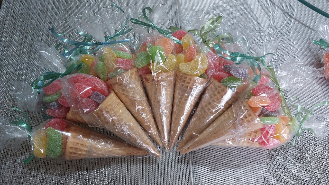 Bala de Goma na Casquinha de Sorvete/Lembrancinhas pra Crianças/Ideias para festas/Doces
