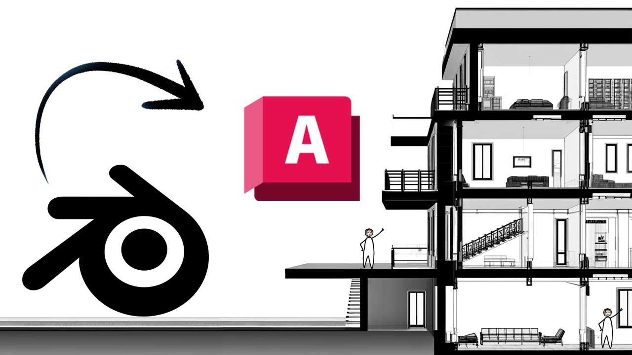 🔝 EXPORTAR de BLENDER a AUTOCAD | PLANTAS CORTES ELEVACIONES