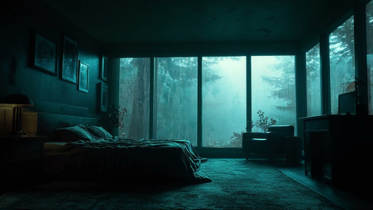 Heavenly Rain Sounds from a Forest Bedroom - A Peaceful Journey to Deep and Calm Sleeping