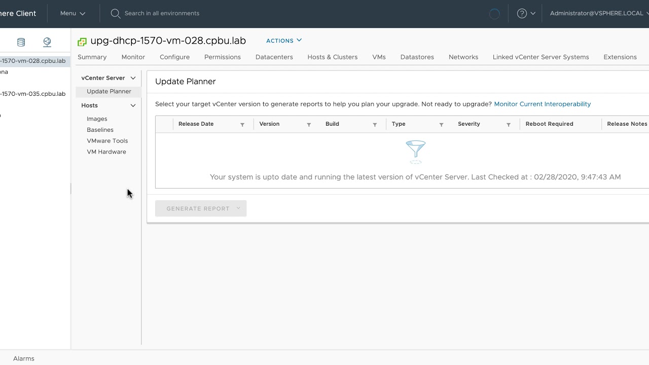 Update Planner in vSphere 7
