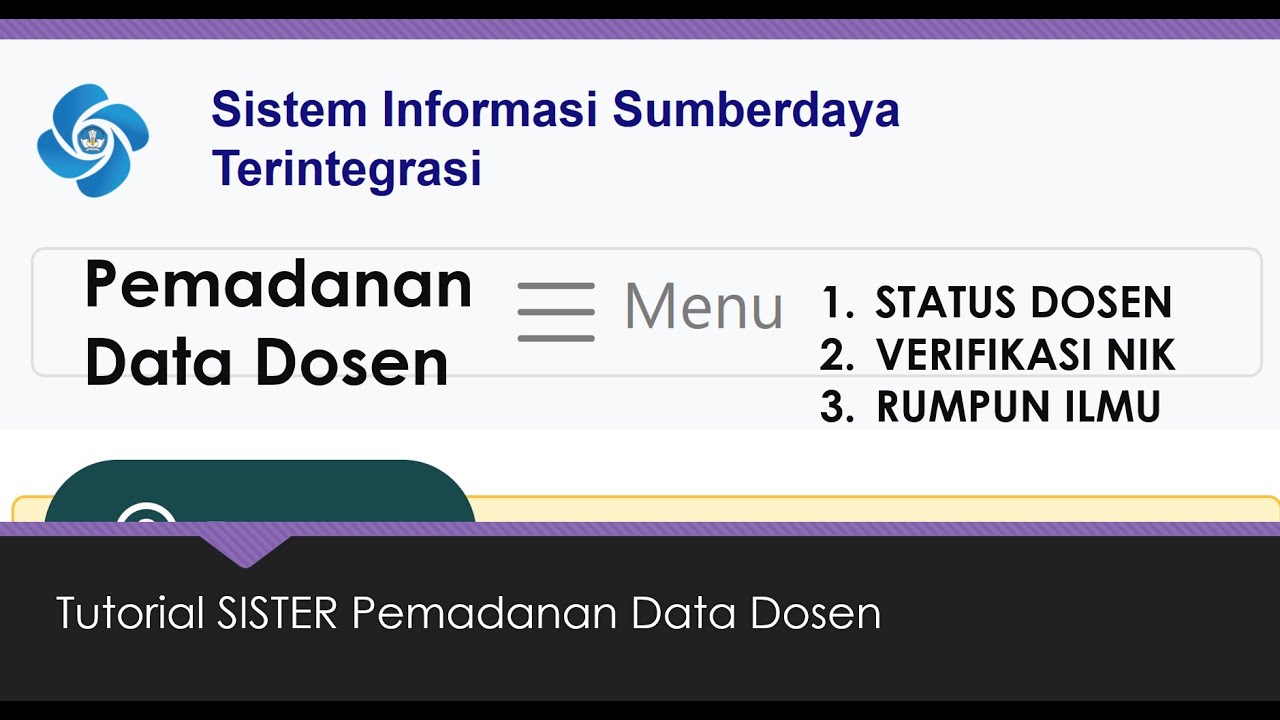 Tutorial SISTER Pemadanan Data dan Verifikasi NIK Dosen