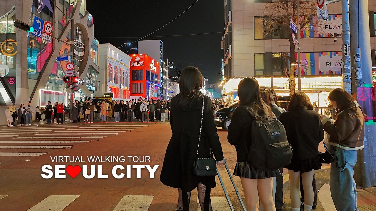 [Full Version] Seoul Evening Walk, Hongdae Street, Yangwha-ro, South Korea, Travel, 4K