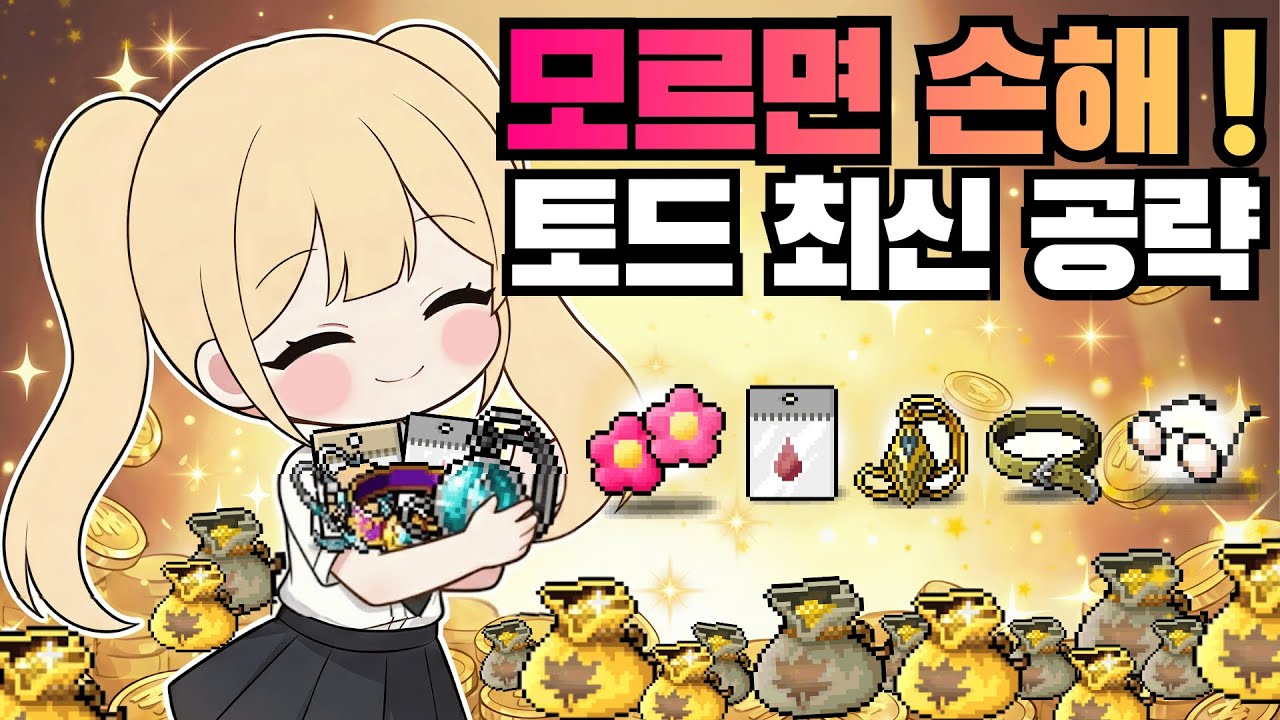 [메이플] 메이플 토드(장비 전승) 최종 공략! 돈 아끼는 가성비 템세팅 5부위 압축 정리