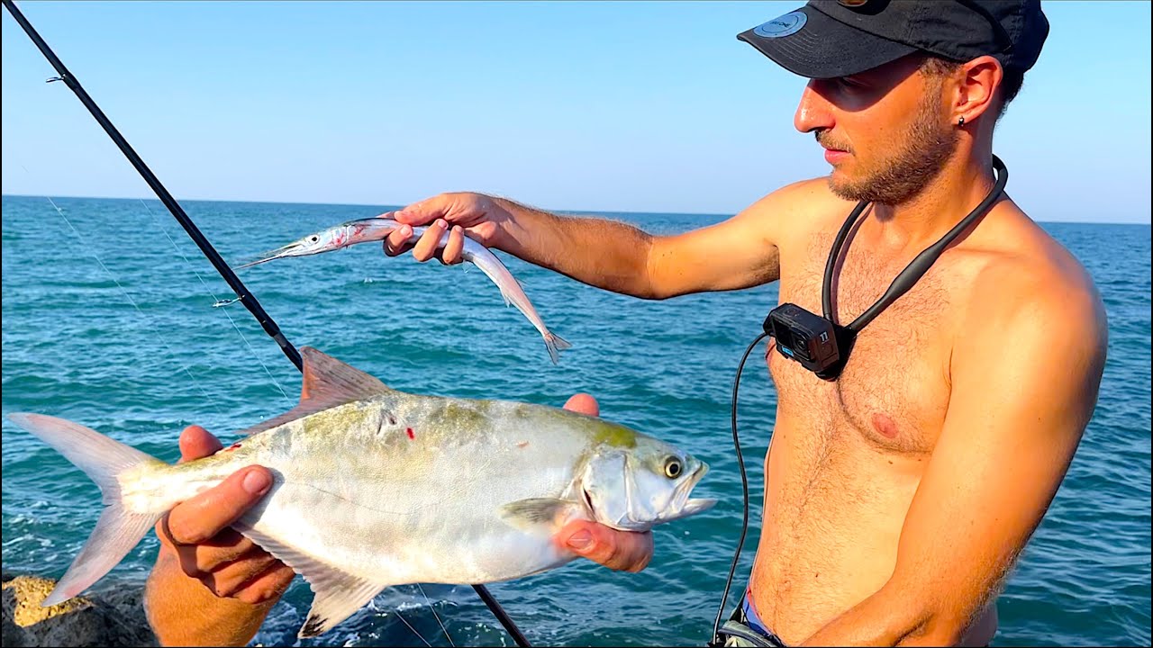 Un'OTTIMA Pescata in Mare da Riva! Spinning in una STRANA Mangianza [PERSONAL BEST]