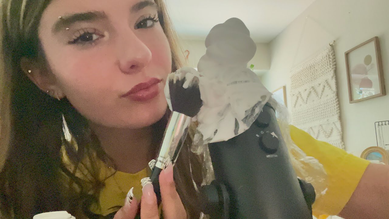 [ASMR] SHAVING CREAM ON MIC (pt.3)