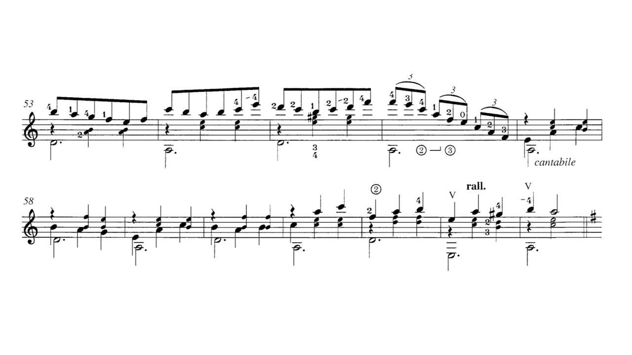 Heitor Villa-lobos - Valsa-Chôro for Guitar (Score video)