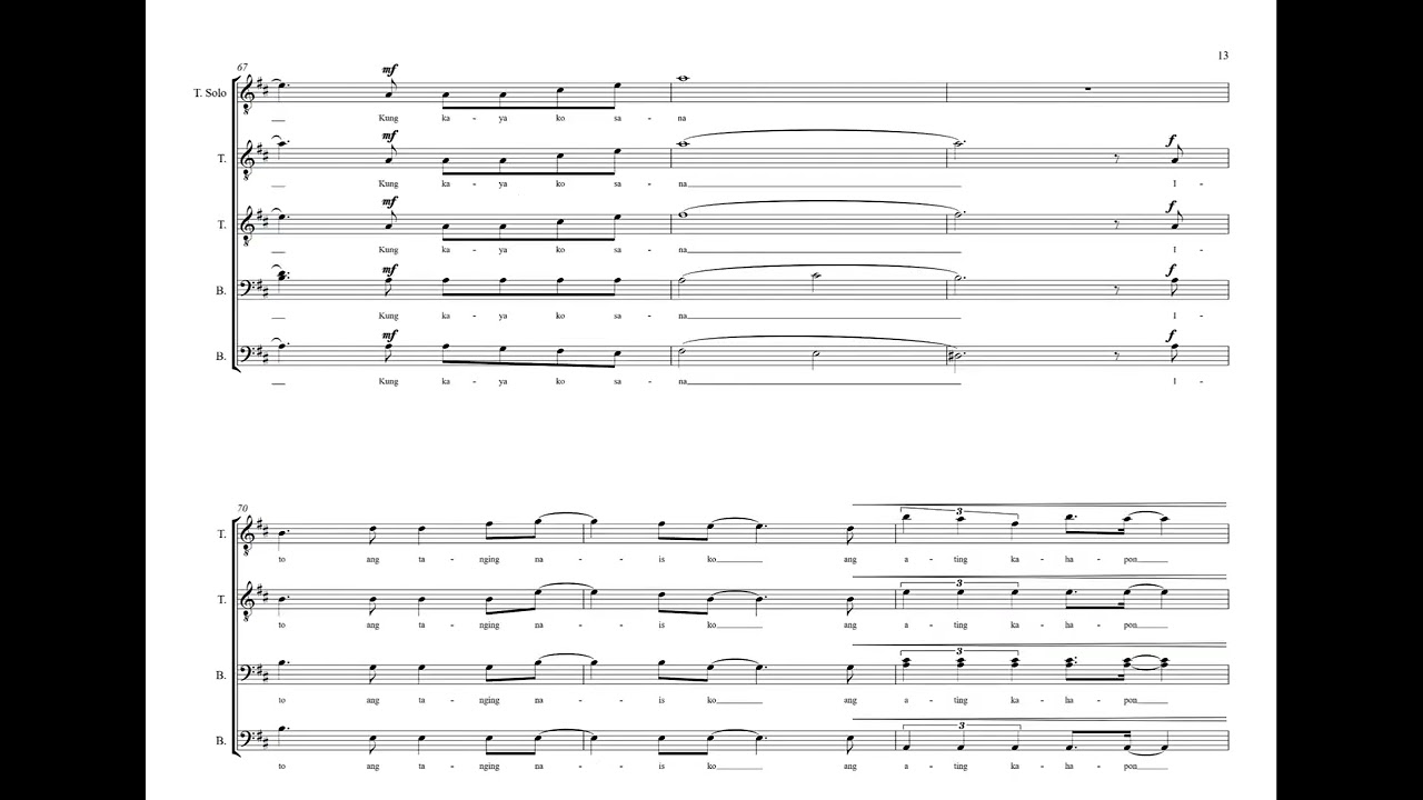 SANA MAULIT MULI (TTBB + Tenor Solo) | TARLAC MANNERCHOR | Arr. by Christopher Ryan Roncales