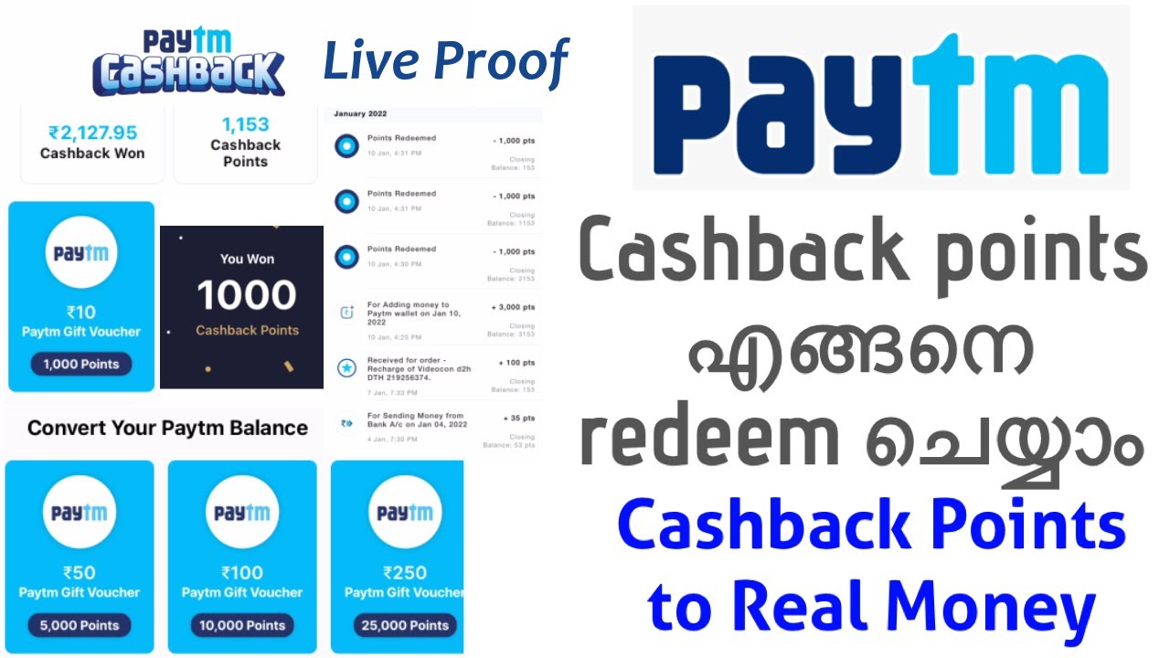 Paytm App | Redeem Paytm Cashback Points | Cashback points | Malayalam tutorial video| Nitheesh Vlog